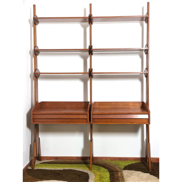 Mid-Century Modern Double-Sided Bookcase with 2 Bays, Italy, 1960s For Sale - Image 3 of 17