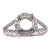 Contemporary 18 Karat White Gold Round Engagement Ring Setting Diamond Halo and Two Row Band For Sale - Image 3 of 11