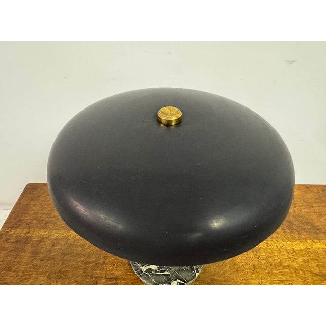 Metal Italian Brass and Marble Table Lamp by Oscar Torlasco, 1950s For Sale - Image 7 of 13