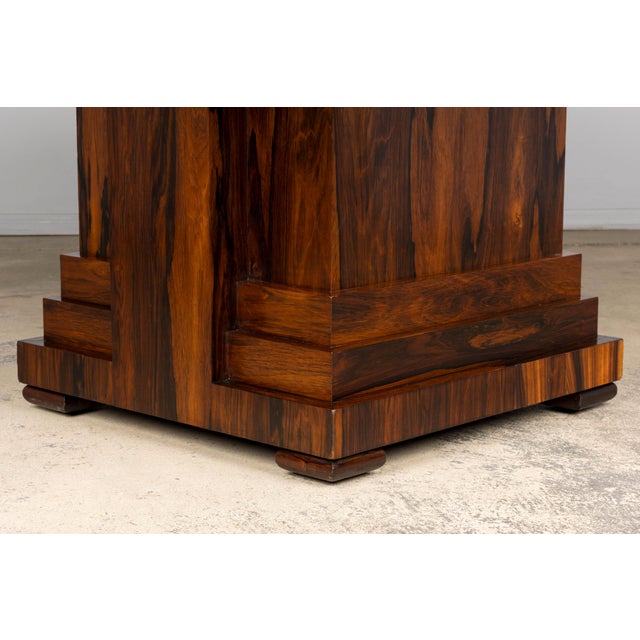 1930s French Art Deco Square Rosewood Dining Table With Architectural Pedestal Base For Sale - Image 12 of 18