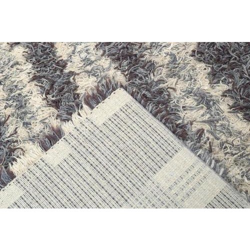 1960s Scandinavian Shades of Grey and Cream Rya Rug with Geometric Pattern, 1960s For Sale - Image 5 of 6
