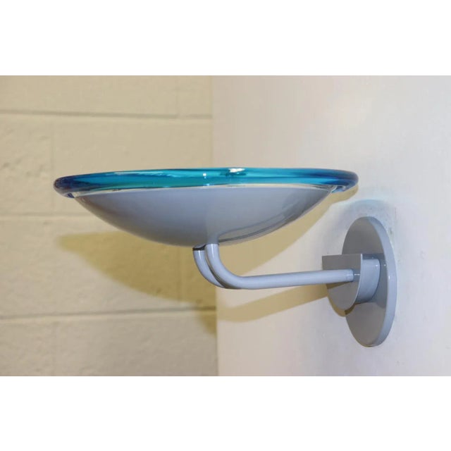 Modern Murano Aqua Glass Wall Lamp For Sale - Image 9 of 10