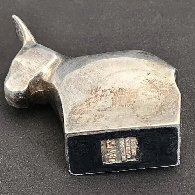 1980s Dansk Silverplated Donkey Paperweight Figurine Designed by Gunnar Cyrén For Sale - Image 9 of 10