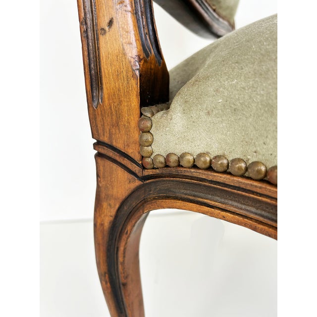 Late 20th Century Italian Chateau d'Ax Carved Armchairs in Suede With Brass NailHeads, Pair For Sale - Image 14 of 16