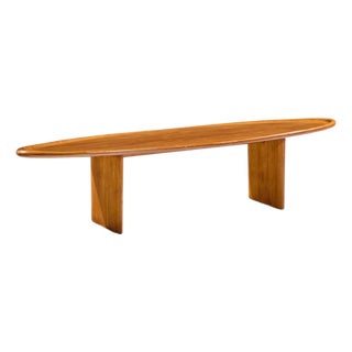 t.h. Robsjohn Gibbings for Widdicomb Model 3304 Mid Century Mahogany Surfboard Coffee Table For Sale