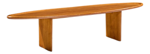 t.h. Robsjohn Gibbings for Widdicomb Model 3304 Mid Century Mahogany Surfboard Coffee Table
