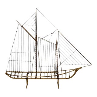Metal SailBoat Ship Sculpture by Curtis Jere For Sale