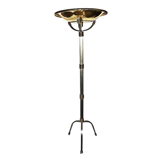 Italian Milano Relux Steel Torchiere Floor Lamp For Sale