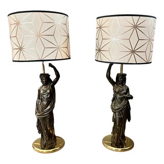 19th Century Caryatid Lamps, Set of 2 For Sale