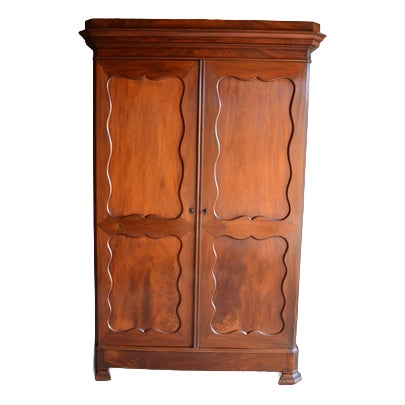 Antique Biedermeier Mahogany Wardrobe For Sale