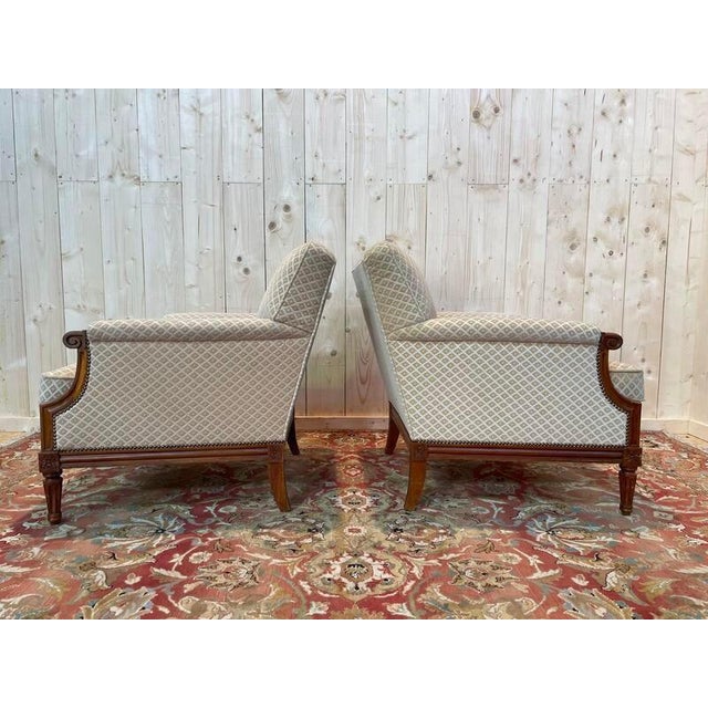 Louis XVI Living Room Sofa and Bergeres, Set of 3 For Sale - Image 3 of 9