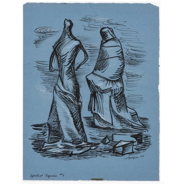 Irving Amen 1948 Irving Amen Spectral Figures Number 2 For Sale - Image 4 of 5