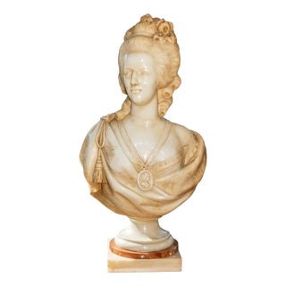 Unknown, Bust of Marie Antoinette, Carrara Marble For Sale