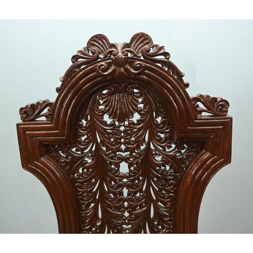 Jacobean Revival Hall Throne Armchairs in Carved Oak, 1890s, Set of 2 For Sale - Image 5 of 9
