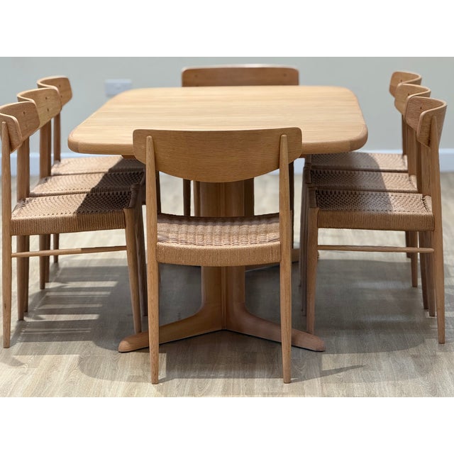Model 501 Papercord Dining Chairs in Oak from A.M Møbler, 1960s, Set of 8 For Sale - Image 13 of 17