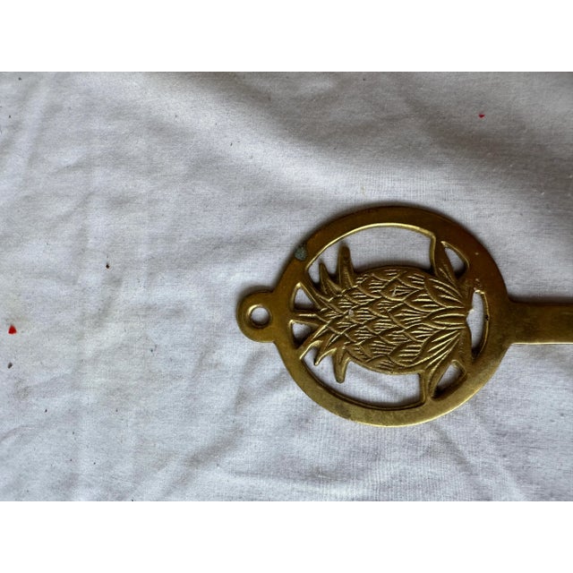 Metal 1970s Pair of Brass Pineapple Wall Hooks For Sale - Image 7 of 7