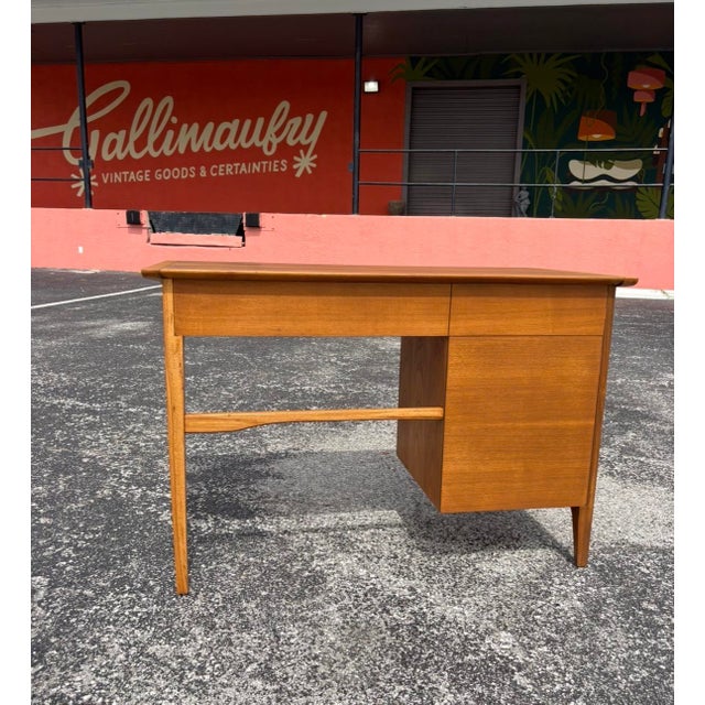 Wood Fully-Refinished John Van Koert Drexel Profile Desk For Sale - Image 7 of 12