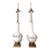 Pair of 1960s Tall White Italian Porcelain Floral Lamps by Marbro For Sale