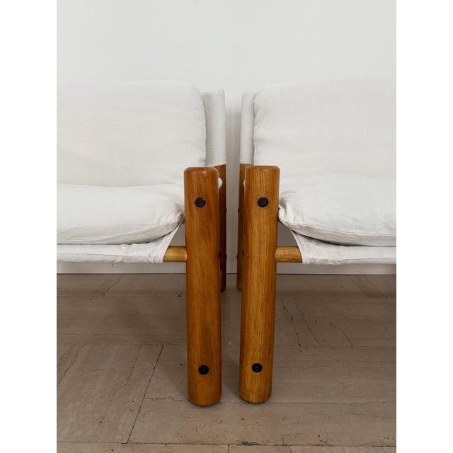 Chairs with Wooden Frame and Fabric, Italy, 1970s, Set of 2 For Sale - Image 18 of 18