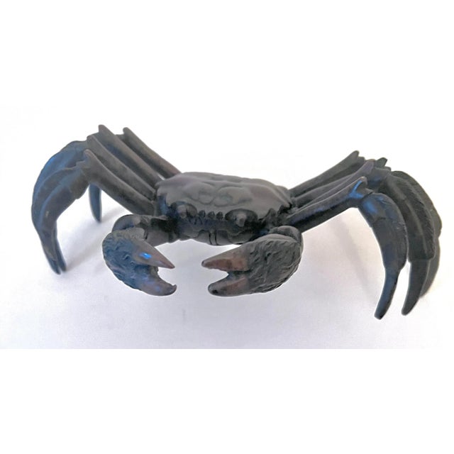 Bronze 19th Century Okimono Bronze Japanese Crab Sculpture Paperweight For Sale - Image 8 of 11