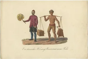 Pfyffer zu Neueck, Illustration of a Chinese Peddler and Day Laborer in Indonesia, 1830, Print
