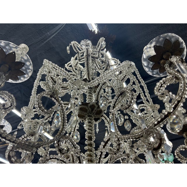 Transparent 19th Century Italian Crystal Chandelier For Sale - Image 8 of 12