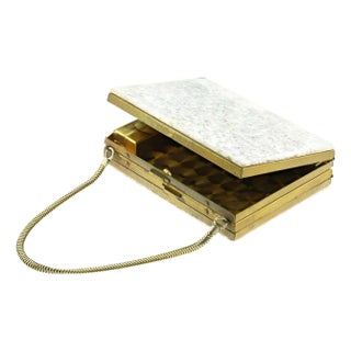 1950s Mid-Century Evans Wristlet Compact and Cigarette Case with Mother of Pearl For Sale