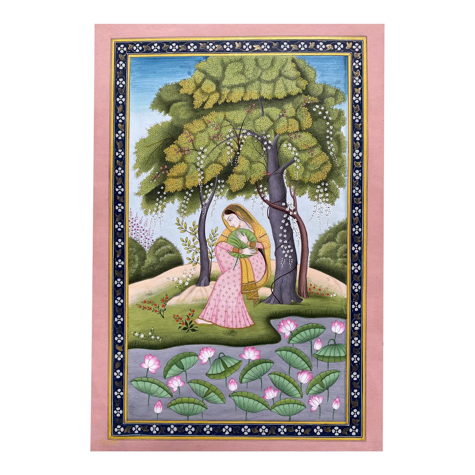 Original Lady in Love Miniature Painting | Chairish