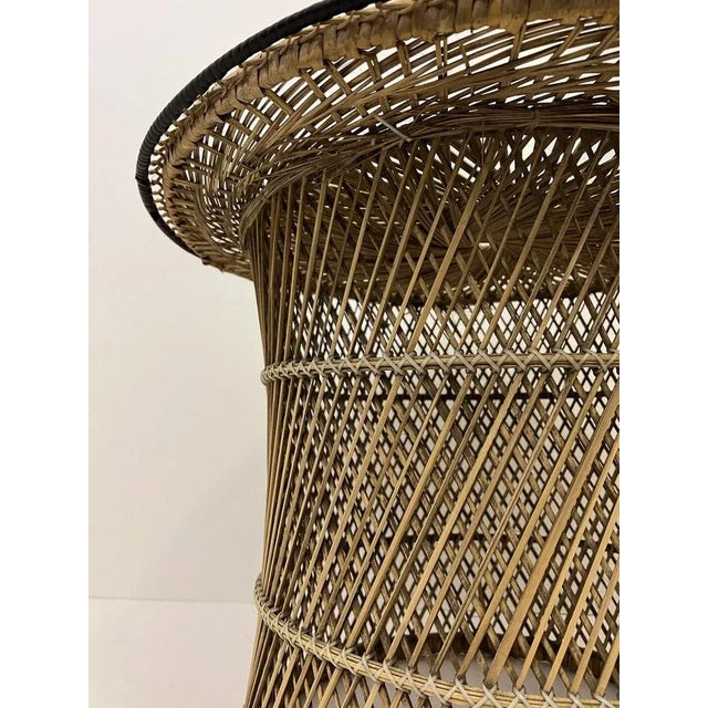 Mid-Century Modern Mid-Century Wicker Drum Table in Bamboo by Franco Albini, 1950s For Sale - Image 3 of 9