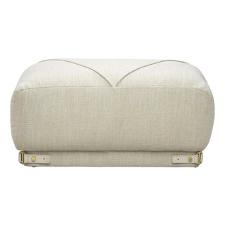 Leisure White Bogardine Velvet Ottoman by Lorenza Bozzoli For Sale