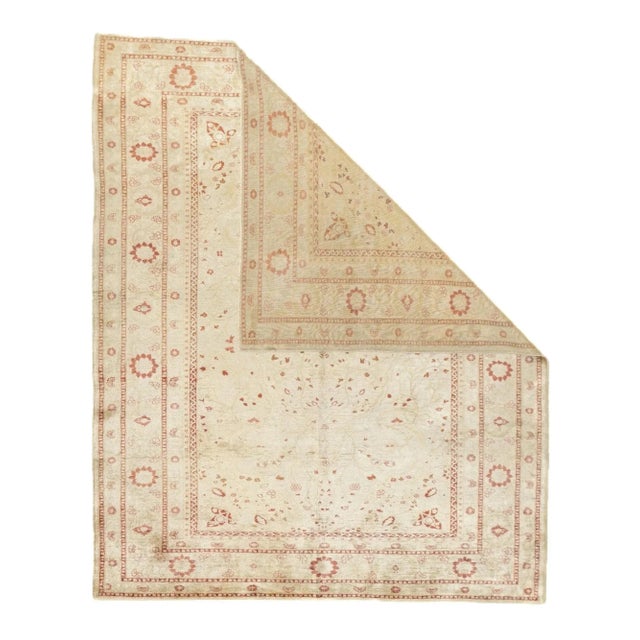 Silk Haji Jalili Tabriz Rug 4'2'' X 5'1'' For Sale - Image 4 of 11