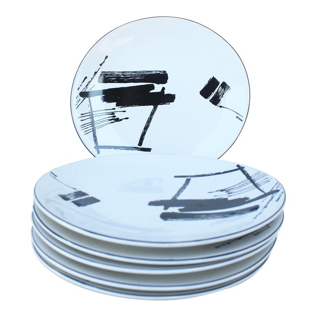 Vintage Larry Laslo Calligraphy Oval Salad Plates Set of Six Chairish