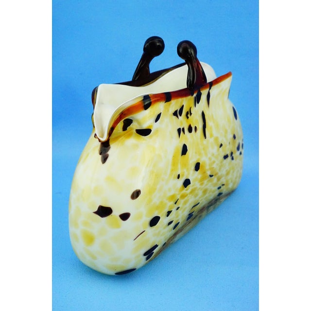 20th Century Sculpture in the Shape of a Bag Vase in Spotted Sommerso Glass attributed to Franco Moretti, Murano, 1980s For Sale - Image 9 of 18