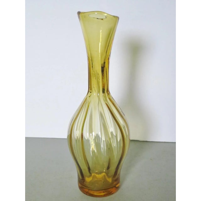 Yellow Mid 20th Century Blenko Modern Yellow Art Glass Vase For Sale - Image 8 of 8