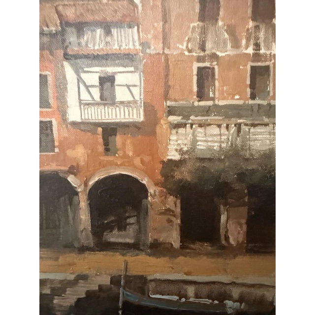 Torri del Benaco Borelli Guido, Hotel Albergo Gardesana Harbor, 1970s, Oil Painting on Canvas For Sale - Image 12 of 13