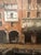 Torri del Benaco Borelli Guido, Hotel Albergo Gardesana Harbor, 1970s, Oil Painting on Canvas For Sale - Image 12 of 13