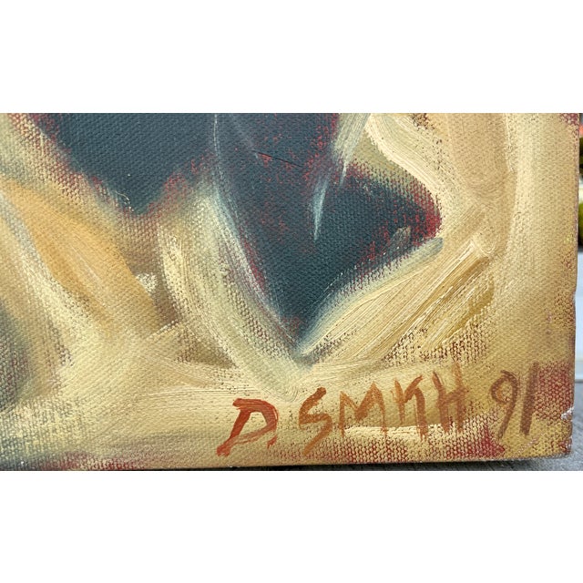 1990s 5'x 5' "Chairs Shadows" by P. SMKH '91 For Sale - Image 5 of 11