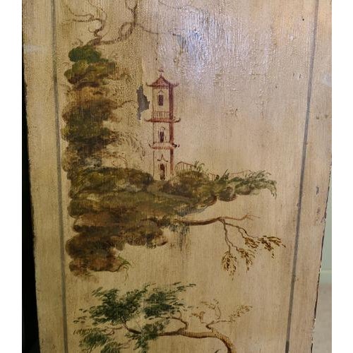 Antique Painted Chinoiserie Lacquer Cupboard with Outdoor Scenes, 1850 For Sale - Image 6 of 10