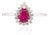 14k Gold Natural Mozambique Ruby Diamond Halo Ring Size 4 For Sale