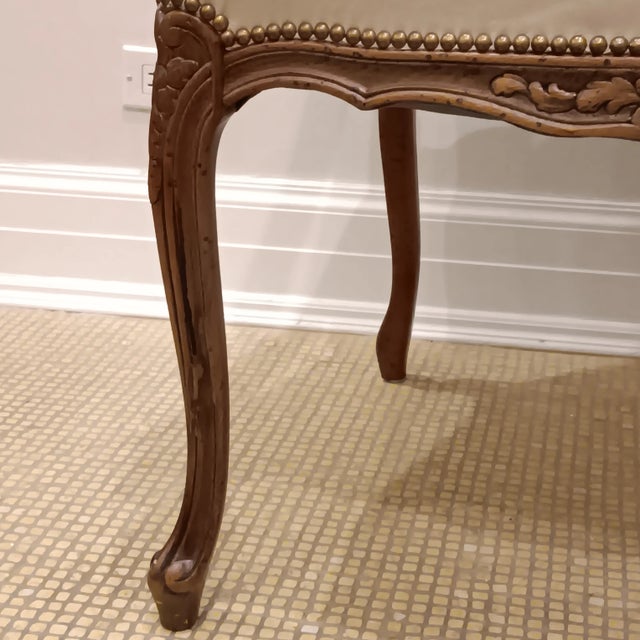 Vintage Italian Chateau d'Ax Spa Leather Arm Chair With Brass Nailhead Trim For Sale In Chicago - Image 6 of 18