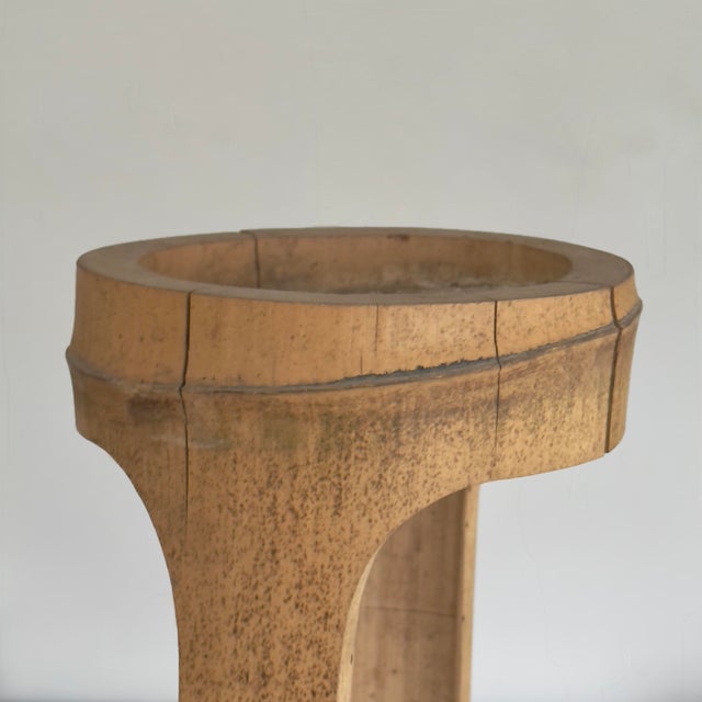Tan Vintage Japanese Ikebana (Ni-Ju-Giri) Bamboo Vase For Sale - Image 8 of 9