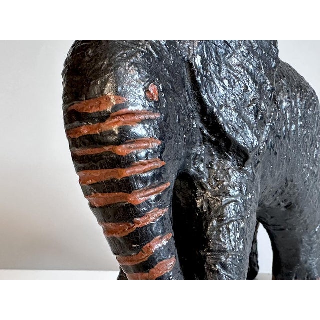 Antique Elephant Figurine in Clay, Germany, 1920s For Sale - Image 3 of 17