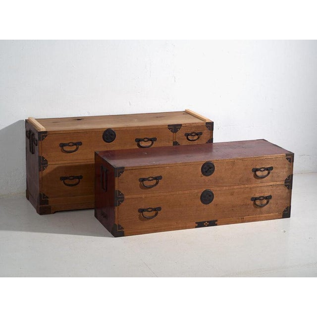 Antique Japanese Tansu in Wood For Sale - Image 13 of 16