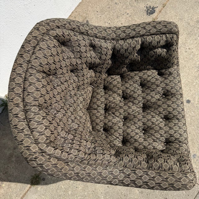 1970s 1970's Vintage Upholstered Swivel Desk Chair For Sale - Image 5 of 8