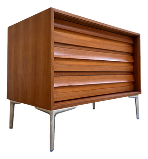 Chest of Drawers in Walnut with New Chrome Feet