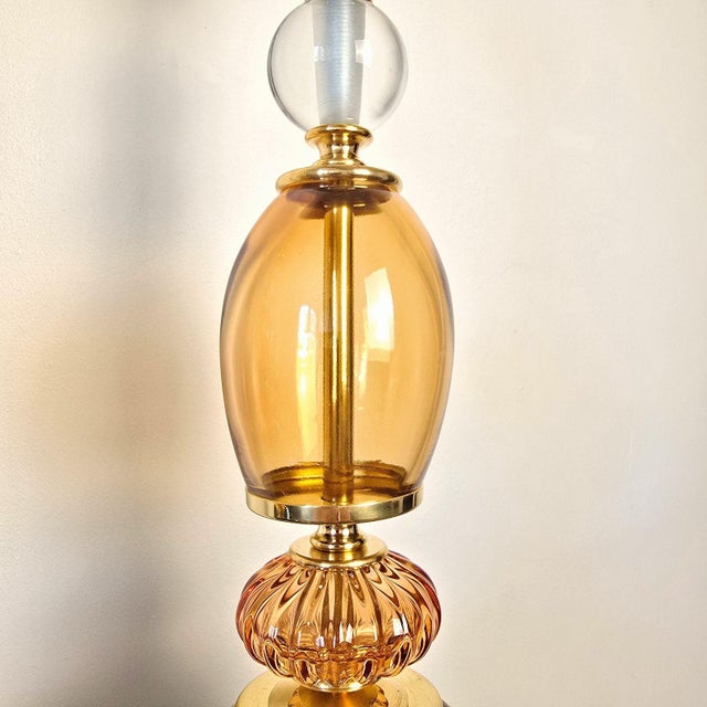 1990s Mid Century Modern Leopard Murano Glass Table Lamps - a Pair For Sale - Image 9 of 10