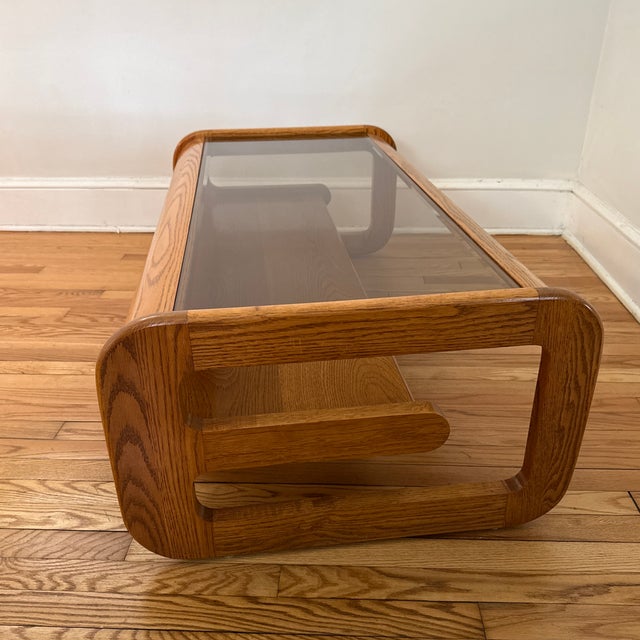 1970s Mid-Century Modern Lou Hodges Oak Coffee Table For Sale - Image 9 of 10