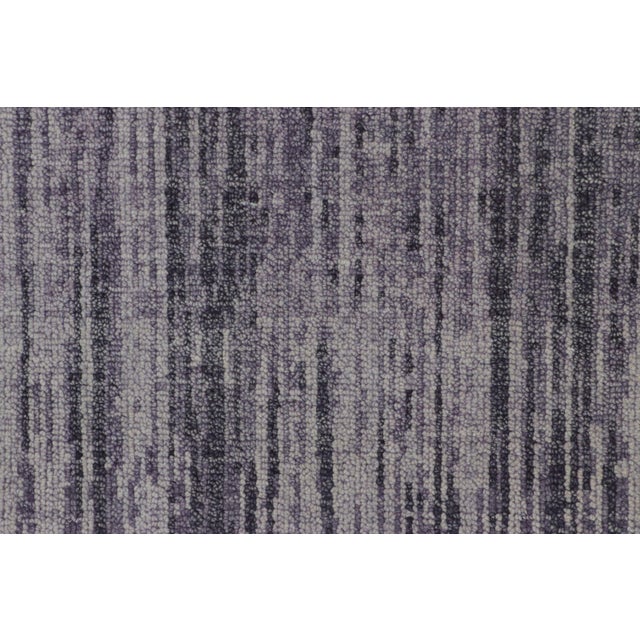 Rug & Kilim Rug & Kilim’s Modern Textural Rug, Gray and Purple Striae For Sale - Image 4 of 7