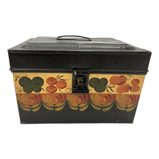 Mid 19th Century American Hand Painted Tole Box For Sale
