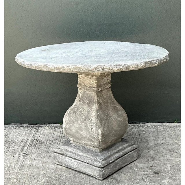 Vintage Cement Pedestal Table For Sale - Image 9 of 12